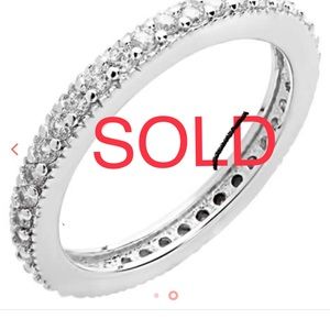 ✅ SOLD! - Eternity Ring, Sterling Silver with Cubic Zirconia, size 8/9
